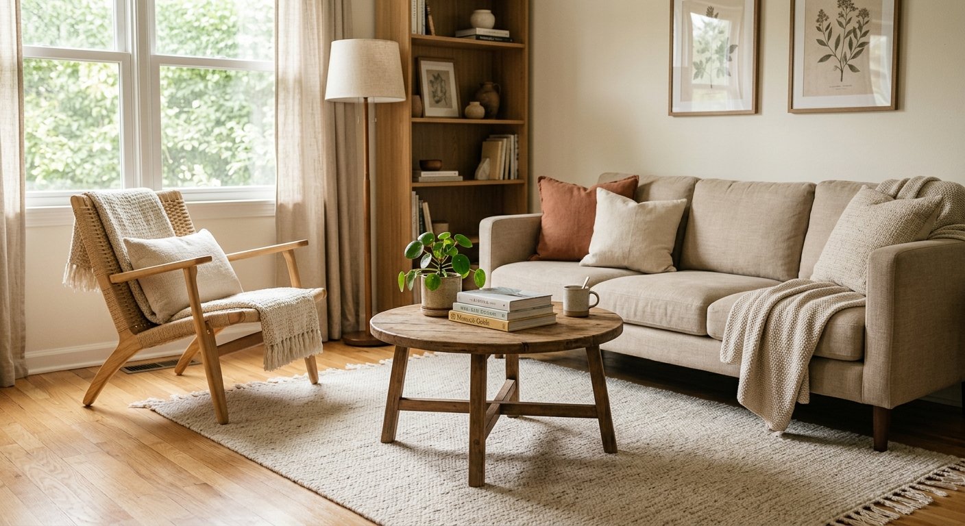 5' x 8' rug in small living room